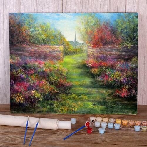 Natural Scenery An English Garden Coloring By Numbers Painting Complete Kit Oil Paints 50*70 Boards By Numbers Handmade Art