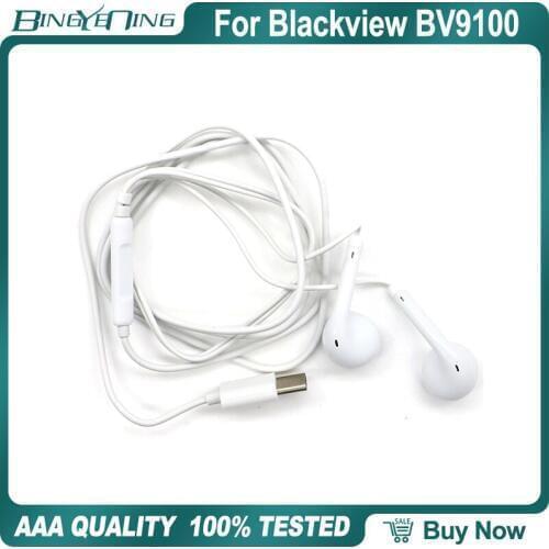 100% New Original Earphones Headsets For Blackview BV9100 Earphone In-ear with Microphone Type-c MTK6765 Octa Core