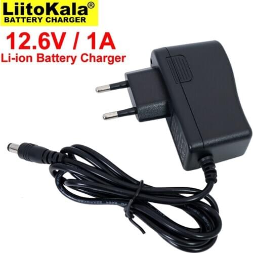 Genuine/Original 1-15PCS Liitokala 12.6V 1A Lithium battery pack charger 3S 12V battery 100-240V charger DC head is 5.5 * 2.1mm