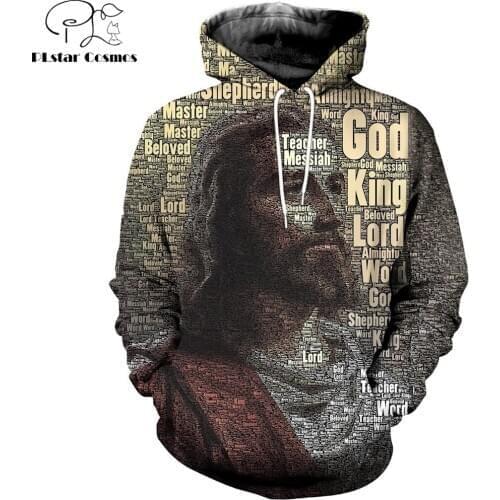 PLstar Cosmos 2019 New style Men Hoodies Jesus - King Of Kings Print 3D Fashion retro Hoodie Apparel Unisex Casual streetwear