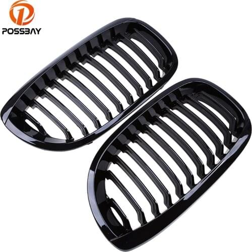POSSBAY Gloss Black Car Front Kidney Grille for BMW 3-Series E46 320Ci/325Ci/330Cd Cabrio 2003-2006 Facelift Car Center Grills