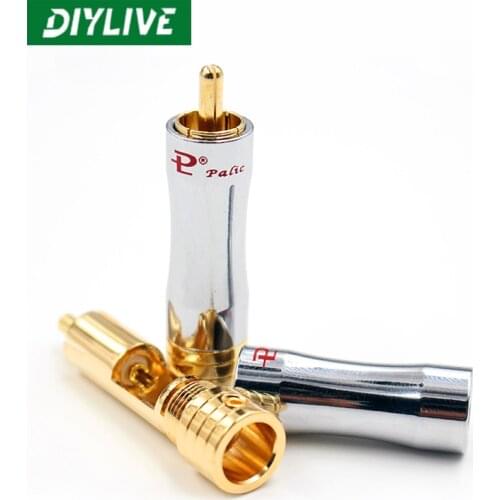 DIYLIVE Furutech CF-102(R) carbon fiber rhodium-plated RCA lotus head solder-free self-locking terminal signal cable