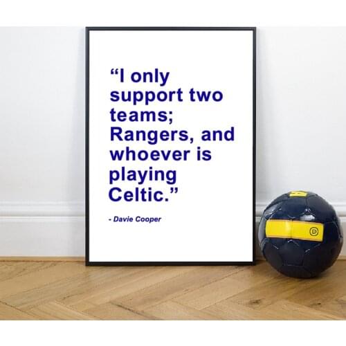 Glasgow Rangers Art Painting Poster Boys Room Wall Decor , Funny Scotland Football Quote Canvas Art Prints Poster