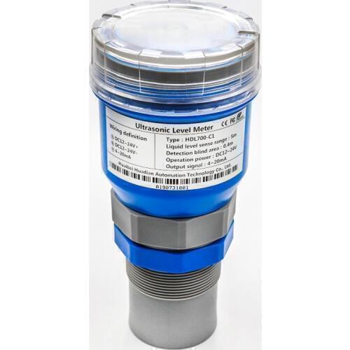 Rs485 digital ultrasonic level transmitter price 24VDC integrated fuel level gauge oil pipe water liquid sensor 15 meter