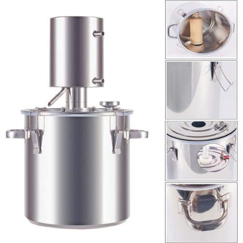 Moonshine Still Alembic Spirits Alcohol Essential Oil Water Distiller Wine Making Kit w/Water Pump
