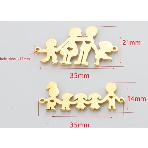 DIY Making Jewelry Accessories 5pc 35mm Stainless Steel pendant Mom Dad Son Charm Family Pendant for necklace/keychain Jewelry