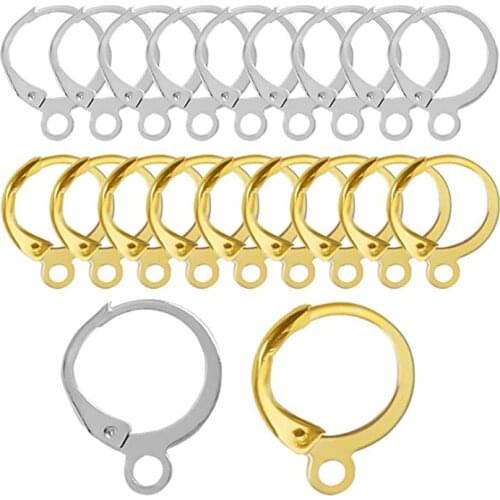 20pcs/lot 14*12mm Gold Color Bronze French Earring Hook Metal Earring Making Accessories Earwire For Earring DIY Jewelry Making