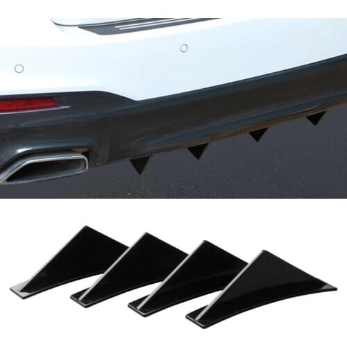 4Pcs/Set Spoiler Car Back Bumper Universal Car Rear Bumper Lip Diffuser Shark Fin