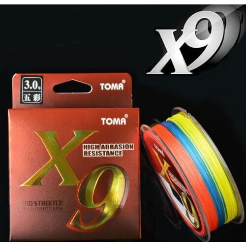 TOMA 9 Strands 150M PE Braided Fishing Line Super Strong Saltwater Fishing Weave Multifilament 9 Threads
