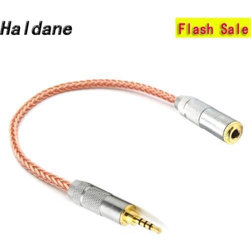 Haldane HIFI 10cm 7N Single Crystal Copper 2.5mm TRRS Balanced Male to 3.5mm Stereo Female Earphone Audio Adapter Cable