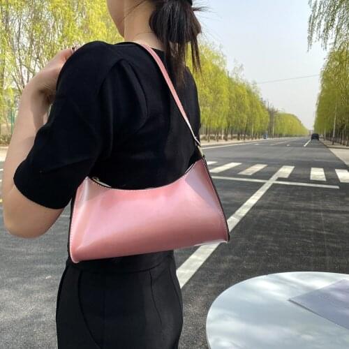 Retro Fashion Women Pure Color PU Leather Shoulder Underarm Hobos Bag Casual Female Shopper Small Handbags Mini Clutch bag