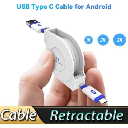Retractable Usb Type C Charge Cable 2 3 M Meter for Oneplus 8 Pro Samsung Note 20 Nintendo Switch Typec Tipe C Charger Usb Kablo
