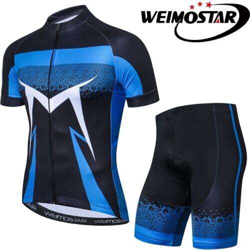 Weimostar Pro Summer Cycling Jersey Set blue Mountain Bike Clothing MTB Bicycle Wear Maillot Ropa CiClismo Men Cycling Sets