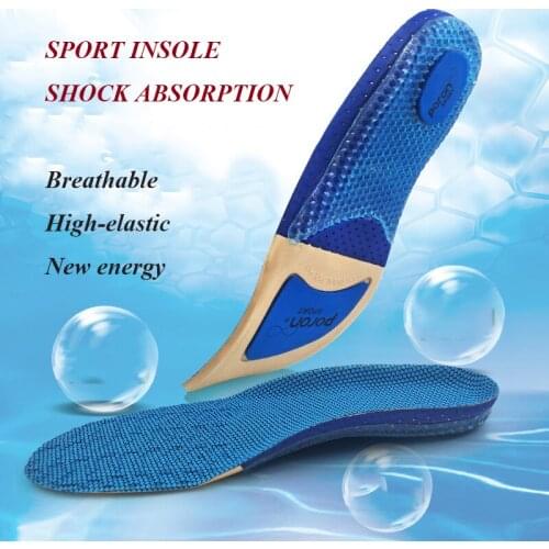 1 Pair Breathable Sports Insoles Arch Support Insole Shock-absorbing Cushioning Shoe Pad for Men and Women