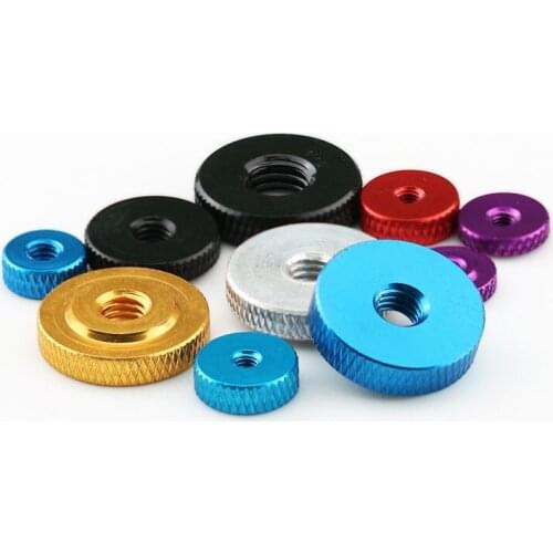 10Pcs Knurled Thumb Nut Thin Type Aluminium Alloy M3 M4 M5 M6 M8 M10 Hand Thread Nuts
