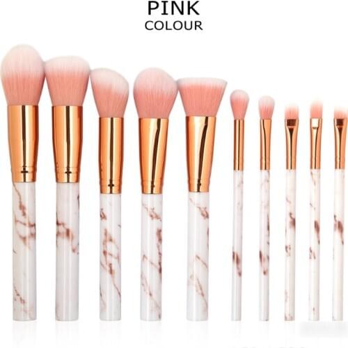 10 Pcs Foundation Concealer Blush Pressed Powder Eye Shadow High Light Lips Eyebrow Brush Soft Makeup Oblique Suits Portable