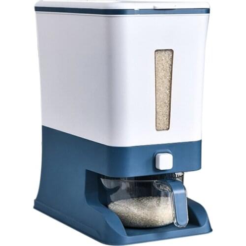 12Kg Food Grain Rice Container Sealed Rice Bucket Dispenser Box Transparent Moisture Proof Grain Powder Boxes Storage