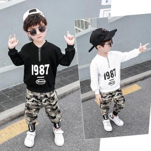2PC Kids big Boys Military Clothes Clothing Sets Young Boy Top + Trousers Outfits Suits Children Camouflage Tracksuits for 3-12t