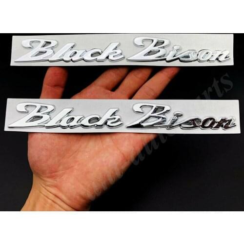 2pcs Metal Chrome Black Bison Wald Style Car Rear Emblem Badge Decal Sticker