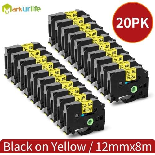 20PK 6/9/12/18/24mm 231 Compatible For Brother Label 211 221 231 241 251 Laminated Tape PT-H110 PT-1100 Label Maker