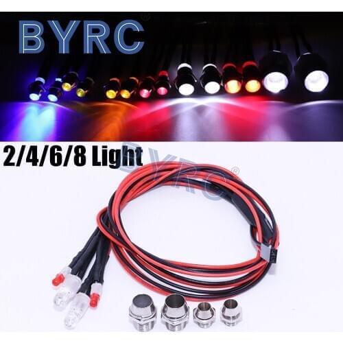 4 LED Lights Red White Color for 1:10 RC Car Traxxas Tamiya HSP HPI RC Rock Crawler Axial SCX10 D90