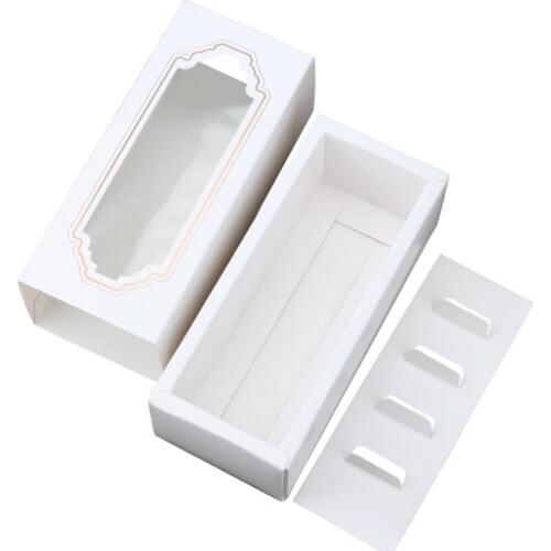 500pcs/lots 5 Cups Box Packaging Drawer Hot New Window Macaron box,cake box,gift box White