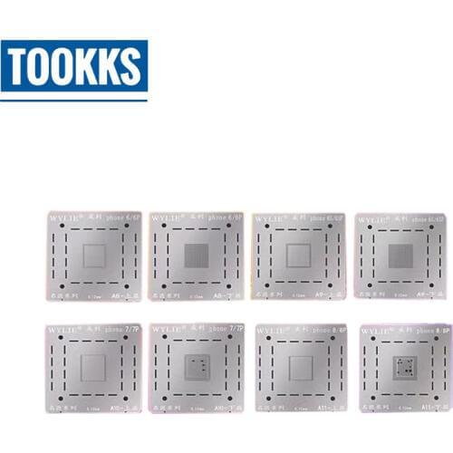 8pcs/lot Iphone BGA Reballing Stencil BGA Direct Heating Template for iPhone 6 6P 6S 6SP 7 7P 8 8P