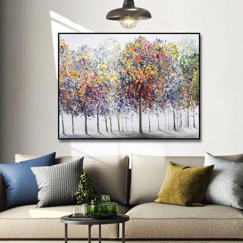 Abstract Landscape Canvas Paintings Wall Art Tree Posters And Prints Landscape Wall Art Pictures for Living Room Decor Canvas