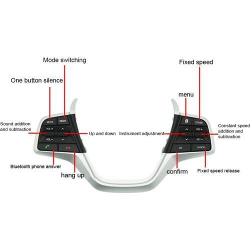 Car Bluetooth Button Control Volume Channel Phone Cruise Control Steering Wheel Buttons Switch For Hyundai Elantra 1.6L