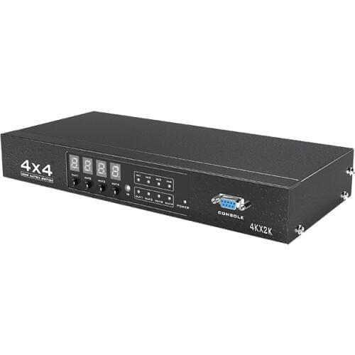 Brand HDMI Matrix Switcher 4x4 high-resolution 1080P 60Hz 3D video Dolby DTS Audio, IR remote and RS232 control