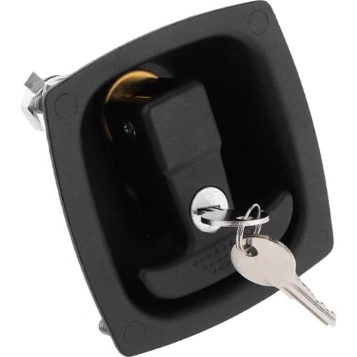 Balck Flush Mounting T Handle Lock & 2pcs Keys For Trailer Canopies Toolbox