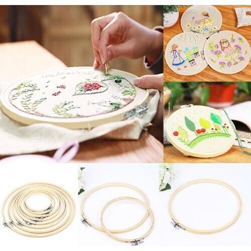 Good quality Hand made DIY embroidery circle tool cross stitch 4-10 inch Wooden Embroidery Ring