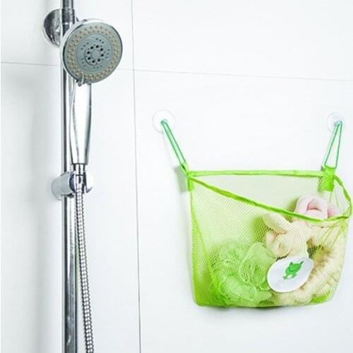 Child Bath Toy Storage Bag Organiser Net Suction Baskets Kids Bathroom Mesh Bag