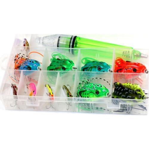 HENGJIA 13pcs mixed fishing lures set bass frog salmon and vib fishing baits octopus lamp lures isca de pesca fishing tackles