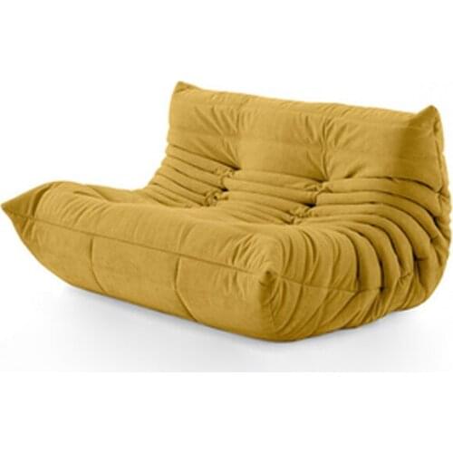 Italian modern upholstery living room sofas 2 seater couch fabric sponge sofa with stool