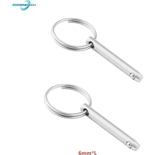 2PCS 6mm Marine Grade 316 Stainless Steel Quick Release Ball Pin for Boat Bimini Top Deck Hinge Marine Hardware Boat Accessories