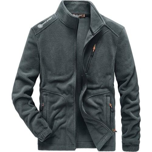 Autumn And Winter New Men Polar Fleece Sports Jacket Men Thick Casual Warm High Quality Large Size Fleece Coat