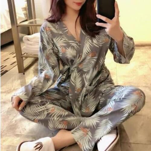 Lacerated Print Pajamas Set For Pregnancy Spring Autumn Confinement Clothes For Postpartum Breastfeeding Nursing 2021 Plus Size