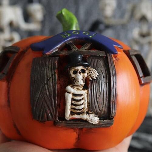 Halloween Pumpkin Lamp Creative Resin LED Skull Night Light for Home Garden Courtyard Decoration can CSV
