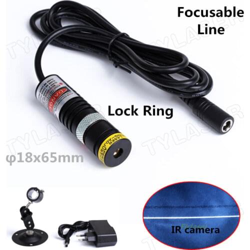 Focusable D18*65 850nm 30mw 50mw 100mw 150mw 200mw Laser Line Module (FREE with EU Adapter ) for Wood Cutting