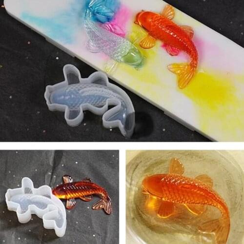 Lucky Carp Fish Shapes Silicone Resin Mold Jewelry Fishtail UV Epoxy Resina Mold Small Sizes Baking Tools Decorations