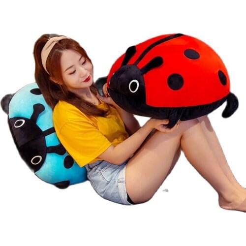Cute cartoon seven-star ladybug doll plush toy anime soft down cotton stuffed bug pillow juguetes ni?a home decor holiday gift