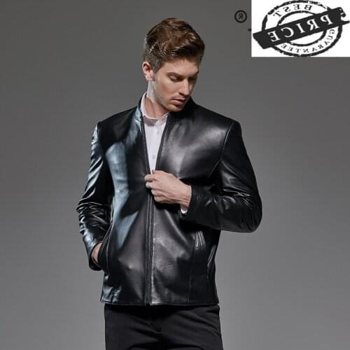 Plus Size Real Leather Jacket Men Clothes 2021 Streetwear Fashion Mens Sheepskin Coat Slim 6XL Genuine Leather Coats 1a02
