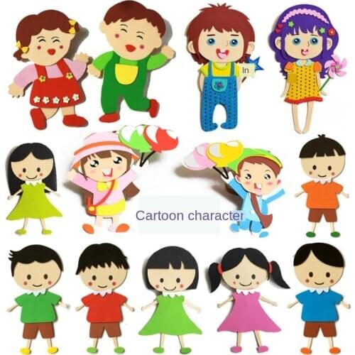 Characters School Kindergarten Decoration Wall Stickers Star Moon Balloon Boy Girls Shiny Swing Environment Layout Handmade Home