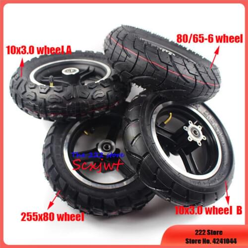 10x3 Inch Outer Tyre Inner Tube and Alloy Disc Brake Rim for 10'' Folding Electric Scooter KUGOO M4 PRO Thickened Widened Wheels
