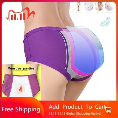 Leak Proof Menstrual Panties Physiological Pants Women Underwear Period Cotton Waterproof Briefs Plus Size Female Lingerie 5pcs