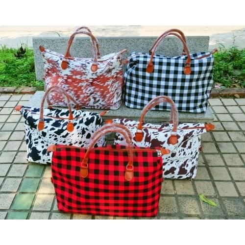 New Travel Duffle Women Plaid Print Weenkender Handbags Ladies Fashion Large Capacity Handbag