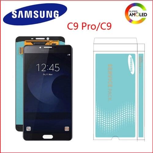 ORIGINAL 6.0" AMOLED LCD Display for SAMSUNG Galaxy C9 Pro LCD Display C9000 C9 LCD Touch Screen Digitizer Replacement Parts