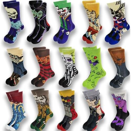 A Pair of Anime Cartoon Street Style Hip-Hop Personality Novelty Khmer Quality Warm Mens and Womens Socks in the Tube Socks
