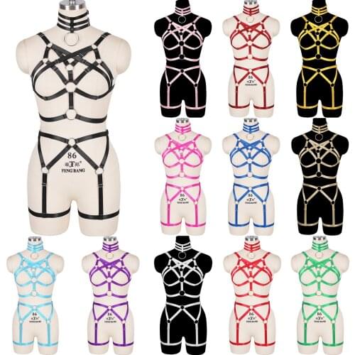 Dress Dance Rave Collar Accessories Cage Hollow Bra Erotic Sexy Lingerie Set Harness Womens Underwear Exotic Apparel Costume